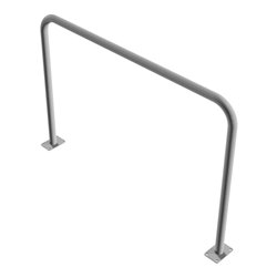 Schake Abweisebügel aus Stahlrohr Ø 48 x 2,5 mm Breite: 1500 mm, Höhe: 1000 mm ohne Querholm, zum Aufdübeln