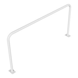 Schake Abweisebügel aus Stahlrohr Ø 48 x 2,5 mm Breite: 2000 mm, Höhe: 1000 mm ohne Querholm, zum Aufdübeln