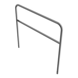 Schake Abweisebügel aus Stahlrohr Ø 48 x 2,5 mm Breite: 1500 mm, Höhe: 1400 mm + Querholm, zum Einbetonieren