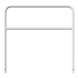 Schake Abweisebügel aus Stahlrohr Ø 48 x 2,5 mm Breite: 1500 mm, Höhe: 1400 mm + Querholm, zum Einbetonieren