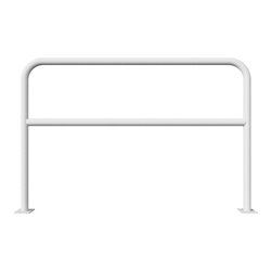 Schake Abweisebügel aus Stahlrohr Ø 48 x 2,5 mm Breite: 1500 mm, Höhe: 1000 mm + Querholm, zum Aufdübeln