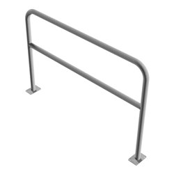 Schake Abweisebügel aus Stahlrohr Ø 48 x 2,5 mm Breite: 1500 mm, Höhe: 1000 mm + Querholm, zum Aufdübeln