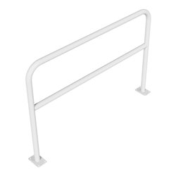 Schake Abweisebügel aus Stahlrohr Ø 48 x 2,5 mm Breite: 1500 mm, Höhe: 1000 mm + Querholm, zum Aufdübeln