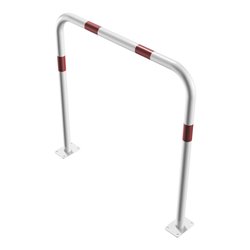 Schake Abweisebügel aus Stahlrohr Ø 48 x 2,5 mm Breite: 1000 mm, Höhe: 1000 mm ohne Querholm, beschichtet, zum Aufdübeln