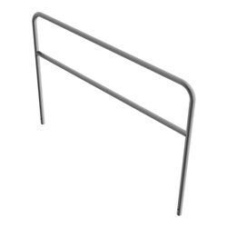 Schake Abweisebügel aus Stahlrohr Ø 48 x 2,5 mm Breite: 2000 mm, Höhe: 1400 mm + Querholm, zum Einbetonieren