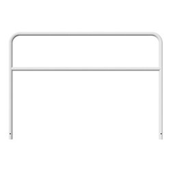 Schake Abweisebügel aus Stahlrohr Ø 48 x 2,5 mm Breite: 2000 mm, Höhe: 1400 mm + Querholm, zum Einbetonieren