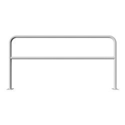 Schake Abweisebügel aus Stahlrohr Ø 48 x 2,5 mm Breite: 2000 mm, Höhe: 1000 mm + Querholm, zum Aufdübeln