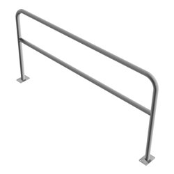 Schake Abweisebügel aus Stahlrohr Ø 48 x 2,5 mm Breite: 2000 mm, Höhe: 1000 mm + Querholm, zum Aufdübeln