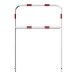 Schake Abweisebügel aus Stahlrohr Ø 48 x 2,5 mm Breite: 1000 mm, Höhe: 1400 mm + Querholm, beschichtet, zum Einbetonieren