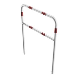 Schake Abweisebügel aus Stahlrohr Ø 48 x 2,5 mm Breite: 1000 mm, Höhe: 1400 mm + Querholm, beschichtet, zum Einbetonieren