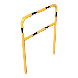 Schake Abweisebügel aus Stahlrohr Ø48mm Breite: 1000mm, Höhe: 1400 mm + Querholm, beschichtet, gelb/schwarz