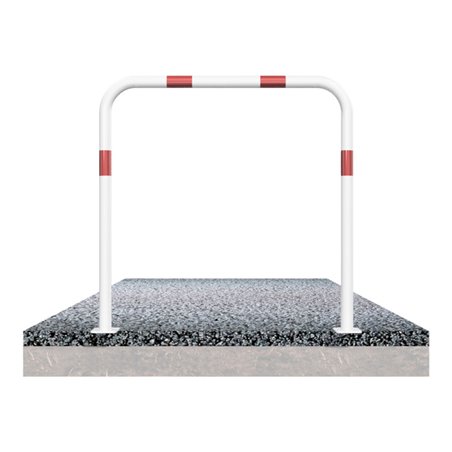 Schake Abweisebügel aus Stahlrohr Ø 48 x 2,5 mm Breite: 1500 mm, Höhe: 1000 mm ohne Querholm, beschichtet, zum Aufdübeln