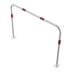 Schake Abweisebügel aus Stahlrohr Ø 48 x 2,5 mm Breite: 1500 mm, Höhe: 1000 mm ohne Querholm, beschichtet, zum Aufdübeln