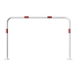 Schake Abweisebügel aus Stahlrohr Ø 48 x 2,5 mm Breite: 1500 mm, Höhe: 1000 mm ohne Querholm, beschichtet, zum Aufdübeln