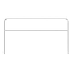 Schake Abweisebügel aus Stahlrohr Ø 48 x 2,5 mm Breite: 2500 mm, Höhe: 1400 mm + Querholm, zum Einbetonieren