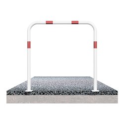 Schake Abweisebügel aus Stahlrohr Ø 48 x 2,5 mm Breite: 2000 mm, Höhe: 1000 mm ohne Querholm, beschichtet, zum Aufdübeln