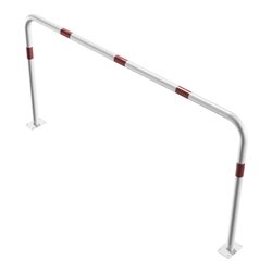 Schake Abweisebügel aus Stahlrohr Ø 48 x 2,5 mm Breite: 2000 mm, Höhe: 1000 mm ohne Querholm, beschichtet, zum Aufdübeln