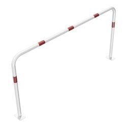 Schake Abweisebügel aus Stahlrohr Ø 48 x 2,5 mm Breite: 2000 mm, Höhe: 1000 mm ohne Querholm, beschichtet, zum Aufdübeln