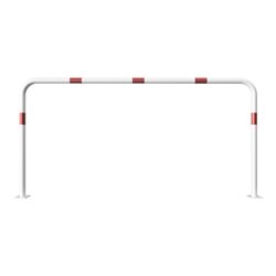 Schake Abweisebügel aus Stahlrohr Ø 48 x 2,5 mm Breite: 2000 mm, Höhe: 1000 mm ohne Querholm, beschichtet, zum Aufdübeln