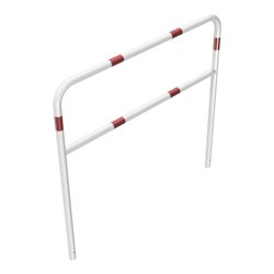 Schake Abweisebügel aus Stahlrohr Ø 48 x 2,5 mm Breite: 1500 mm, Höhe: 1400 mm + Querholm, beschichtet, zum Einbetonieren