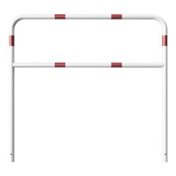 Schake Abweisebügel aus Stahlrohr Ø 48 x 2,5 mm Breite: 1500 mm, Höhe: 1400 mm + Querholm, beschichtet, zum Einbetonieren