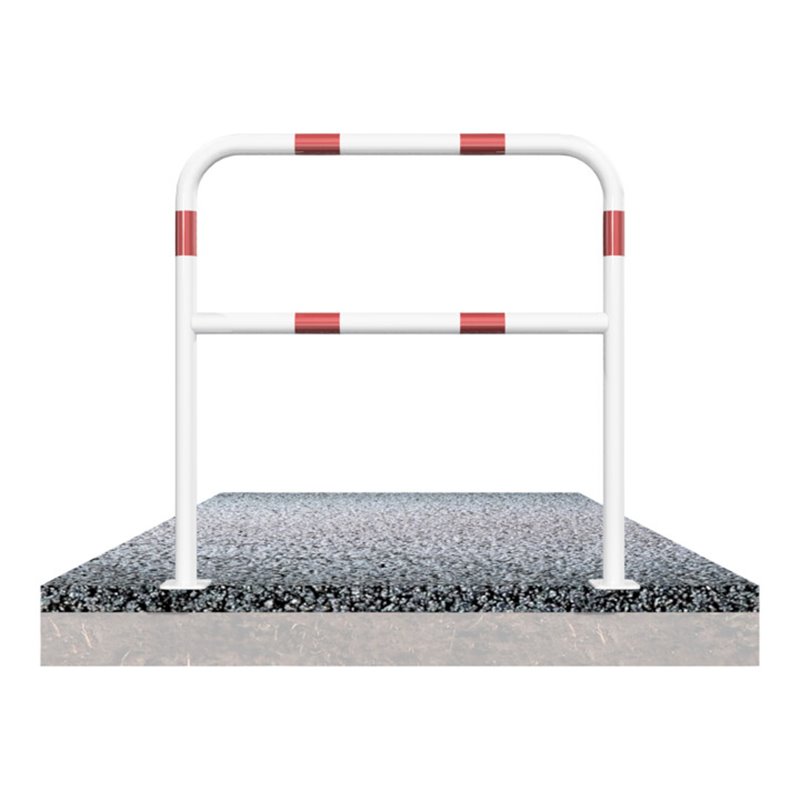 Schake Abweisebügel aus Stahlrohr Ø 48 x 2,5 mm Breite: 1500 mm, Höhe: 1000 mm + Querholm, beschichtet, zum Aufdübeln