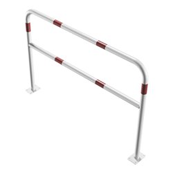 Schake Abweisebügel aus Stahlrohr Ø 48 x 2,5 mm Breite: 1500 mm, Höhe: 1000 mm + Querholm, beschichtet, zum Aufdübeln