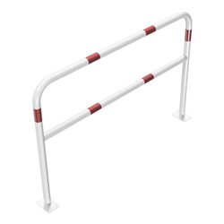 Schake Abweisebügel aus Stahlrohr Ø 48 x 2,5 mm Breite: 1500 mm, Höhe: 1000 mm + Querholm, beschichtet, zum Aufdübeln