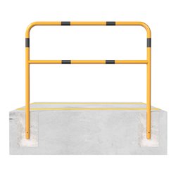 Schake Abweisebügel aus Stahlrohr Ø48mm Breite: 1500mm, Höhe: 1400 mm + Querholm, beschichtet, gelb / schwarz