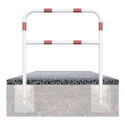 Schake Abweisebügel aus Stahlrohr Ø 48 x 2,5 mm Breite: 2000 mm, Höhe: 1400 mm + Querholm, beschichtet, zum Einbetonieren