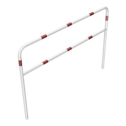 Schake Abweisebügel aus Stahlrohr Ø 48 x 2,5 mm Breite: 2000 mm, Höhe: 1400 mm + Querholm, beschichtet, zum Einbetonieren