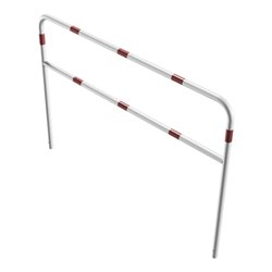 Schake Abweisebügel aus Stahlrohr Ø 48 x 2,5 mm Breite: 2000 mm, Höhe: 1400 mm + Querholm, beschichtet, zum Einbetonieren