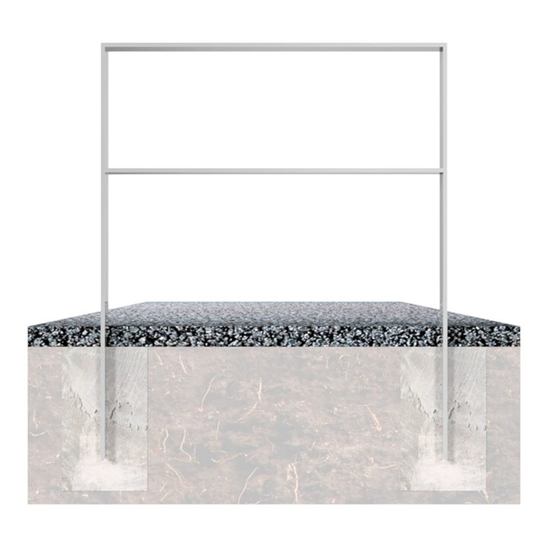 Schake Flachstahlbügel 80x12mm, Breite: 750mm Gesamthöhe:1200 mm + Querholm, beschichtet