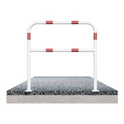 Schake Abweisebügel aus Stahlrohr Ø 48 x 2,5 mm Breite: 2000 mm, Höhe: 1000 mm + Querholm, beschichtet, zum Aufdübeln