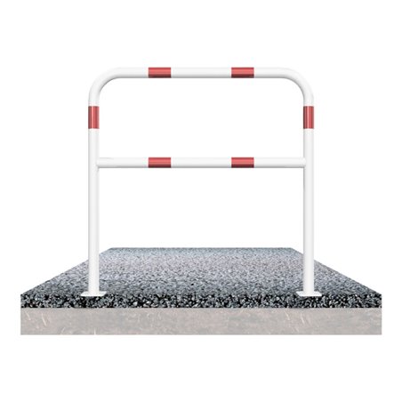 Schake Abweisebügel aus Stahlrohr Ø 48 x 2,5 mm Breite: 2000 mm, Höhe: 1000 mm + Querholm, beschichtet, zum Aufdübeln