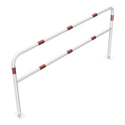 Schake Abweisebügel aus Stahlrohr Ø 48 x 2,5 mm Breite: 2000 mm, Höhe: 1000 mm + Querholm, beschichtet, zum Aufdübeln