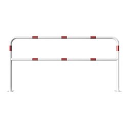 Schake Abweisebügel aus Stahlrohr Ø 48 x 2,5 mm Breite: 2000 mm, Höhe: 1000 mm + Querholm, beschichtet, zum Aufdübeln