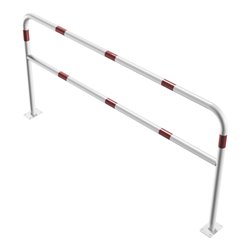 Schake Abweisebügel aus Stahlrohr Ø 48 x 2,5 mm Breite: 2000 mm, Höhe: 1000 mm + Querholm, beschichtet, zum Aufdübeln