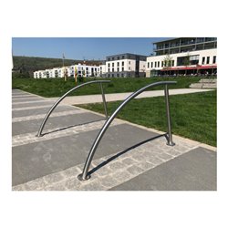 Schake Edelstahlbügel Ø48 mm, auf Gehrung geschweißt Breite: 700 mm, Höhe: 1200 mm ohne Querholm, geschliffen