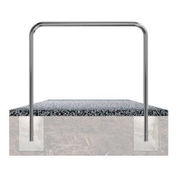 Schake Edelstahlbügel Ø48 mm Länge: 1000 mm, Höhe: 1200 mm ohne Querholm,