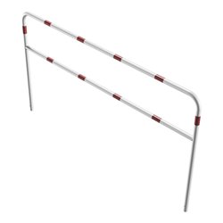 Schake Abweisebügel aus Stahlrohr Ø 48 x 2,5 mm Breite: 2500 mm, Höhe: 1400 mm + Querholm, beschichtet, zum Einbetonieren