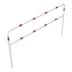 Schake Abweisebügel aus Stahlrohr Ø 48 x 2,5 mm Breite: 2500 mm, Höhe: 1400 mm + Querholm, beschichtet, zum Einbetonieren