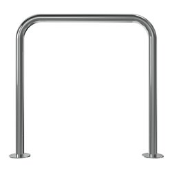 Schake Edelstahlbügel Ø48 mm Länge: 800 mm, Höhe: 800 mm ohne Querholm + Bodenplatte zum Aufdübeln