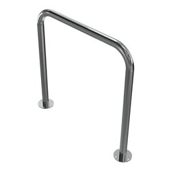 Schake Edelstahlbügel Ø48 mm Länge: 800 mm, Höhe: 800 mm ohne Querholm + Bodenplatte zum Aufdübeln