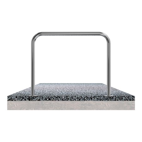 Schake Edelstahlbügel Ø48 mm Länge: 1000 mm, Höhe: 800 mm ohne Querholm + Bodenplatte zum Aufdübeln