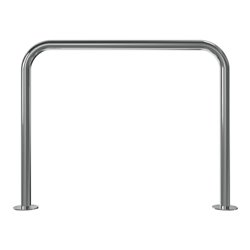 Schake Edelstahlbügel Ø48 mm Länge: 1000 mm, Höhe: 800 mm ohne Querholm + Bodenplatte zum Aufdübeln