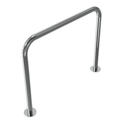 Schake Edelstahlbügel Ø48 mm Länge: 1000 mm, Höhe: 800 mm ohne Querholm + Bodenplatte zum Aufdübeln