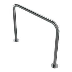 Schake Edelstahlbügel Ø48 mm Länge: 1000 mm, Höhe: 800 mm ohne Querholm + Bodenplatte zum Aufdübeln