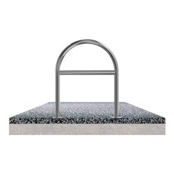 Schake Edelstahl, Rundbügel Ø48 mm + Querholm Länge: 650mm, Höhe: 800mm + Bodenplatten zum Aufdübeln