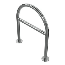 Schake Edelstahl, Rundbügel Ø48 mm + Querholm Länge: 650mm, Höhe: 800mm + Bodenplatten zum Aufdübeln